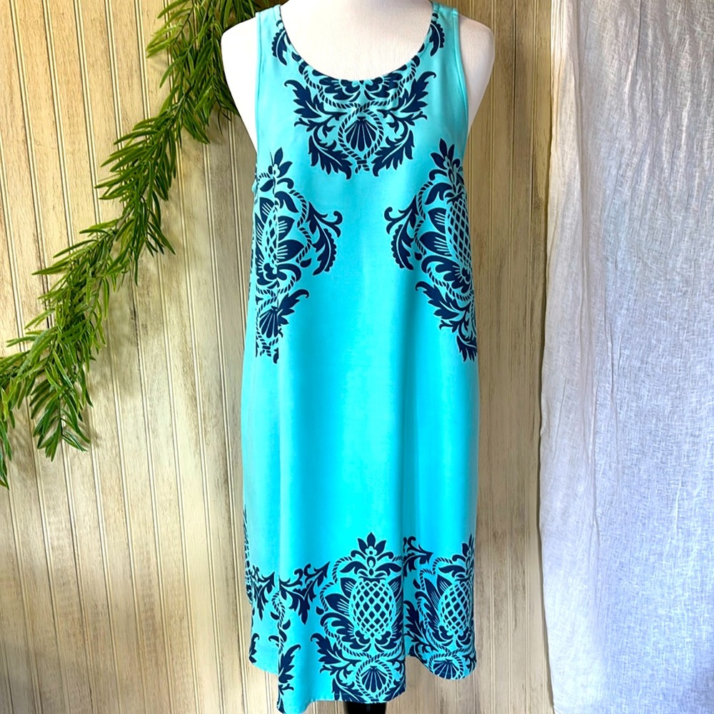 Southern Tide Peyton Blue Swing Dress in Charleston Filigree, size Medium, NWOT